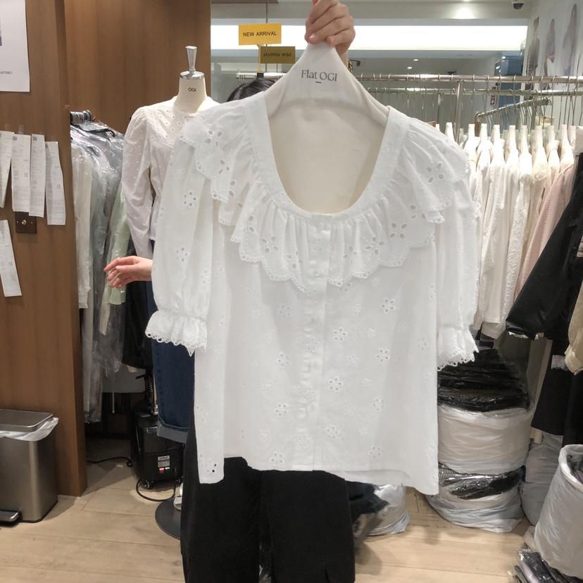 OGI東大門代購女裝新品推薦職業26春夏熱賣時尚襯衫蕾絲衫FLat OGI襯衫/蕾絲衫