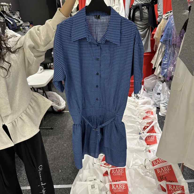 RARE CLOSET東大門實拍女裝新款真品推薦人氣連衣裙格子RARE CLOSET連衣裙