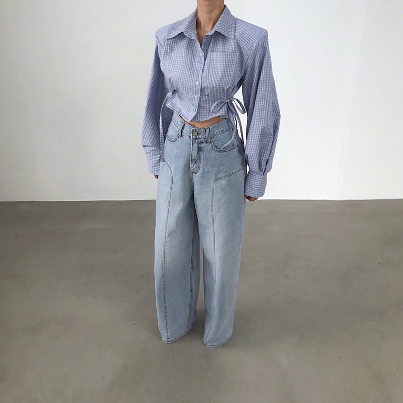 2TWO MOON韓國代購女士新品推薦熱賣時尚襯衫蕾絲衫短款2TWO MOON襯衫/蕾絲衫