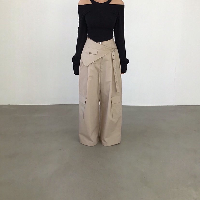 2TWO MOON韓國東大門直郵女裝新款休閑時尚26春夏休閑褲腰帶2TWO MOON休閑褲