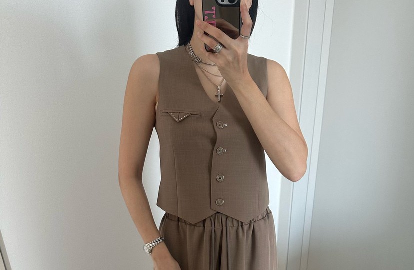 SOUIT韓國直郵實拍女士新品熱賣時尚人氣26春夏職業休閑馬甲SOUIT by mabel-L馬甲