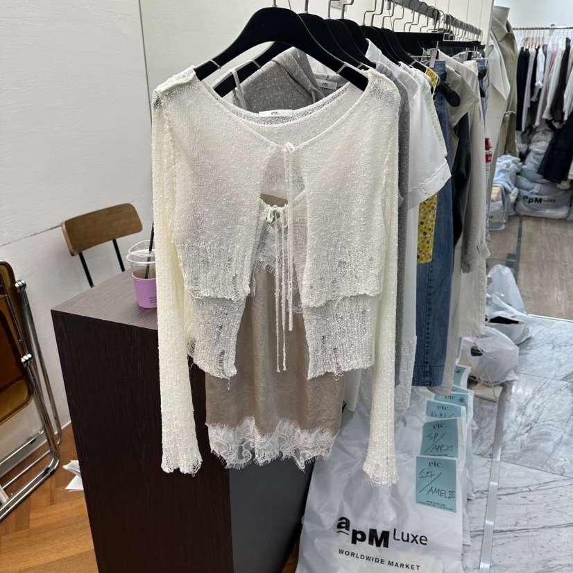 MOANA/ETC韓國代購女士新款熱賣時尚26春夏針織衫假兩件MOANA/ETC針織衫