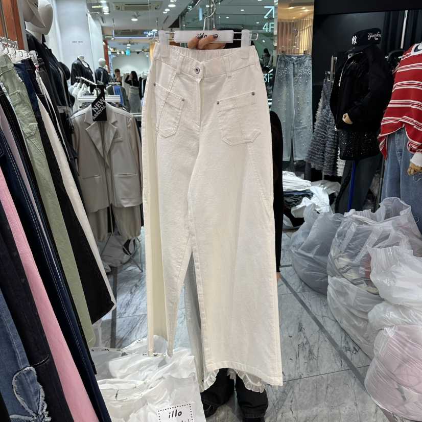 ILLO/MOCI韓國直郵女裝新款職業休閑人氣休閑褲口袋鏤空ILLO/MOCI休閑褲