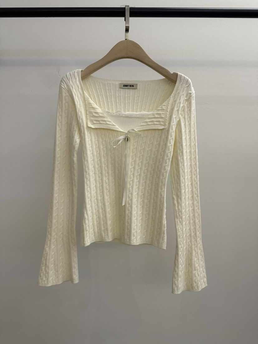 JENNY 1976韓國直郵女士新品熱賣26春夏推薦針織衫奶油色JENNY 1976針織衫