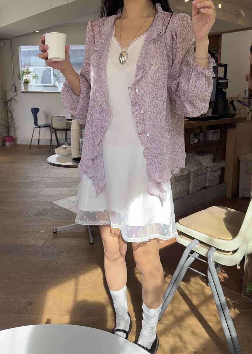 OUPPT韓國直郵女裝新款推薦人氣休閑26春夏時尚襯衫蕾絲衫OUPPT襯衫/蕾絲衫