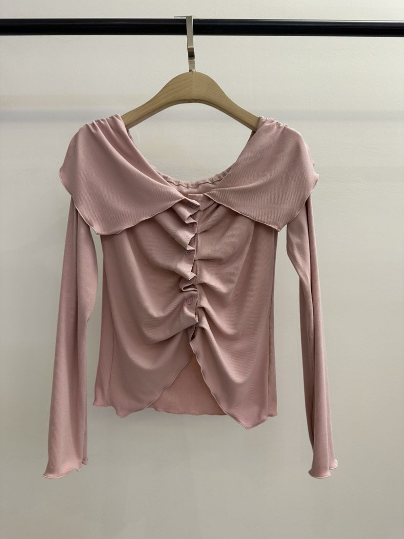 JENNY 1976韓國東大門代購女士新品時尚職業長袖T恤露肩JENNY 1976長袖T恤