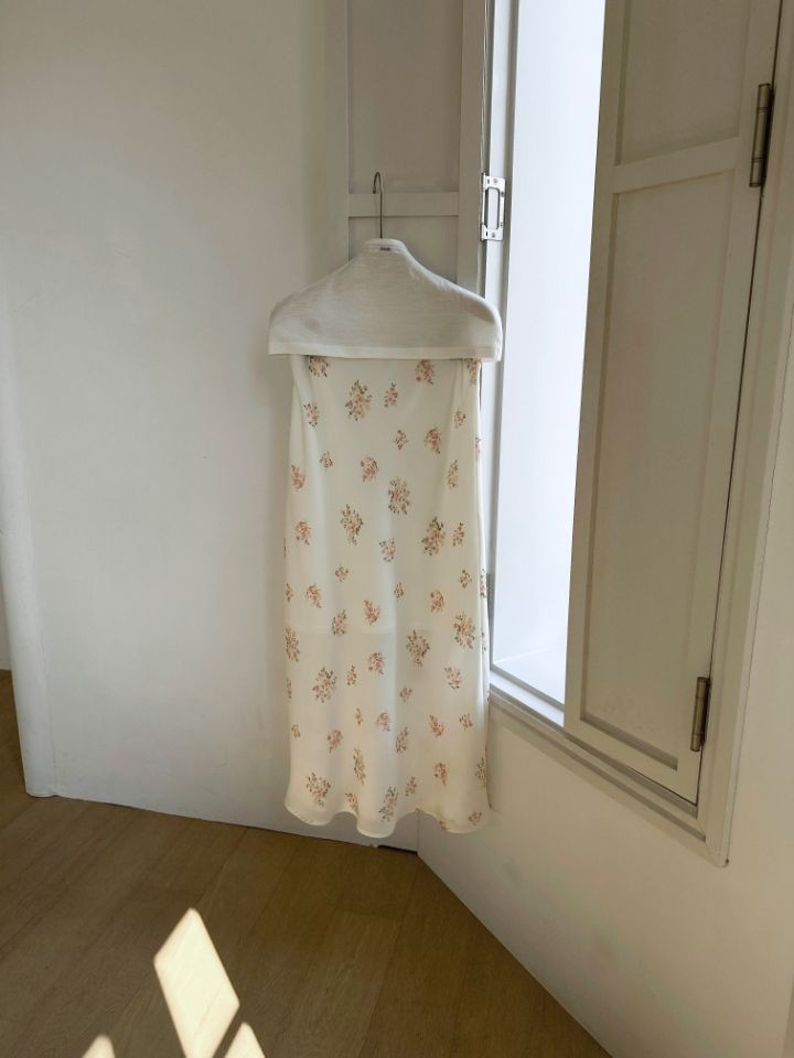 MARE韓國代購女士新品人氣時尚熱賣休閑26春夏長裙花朵緞面MARE長裙