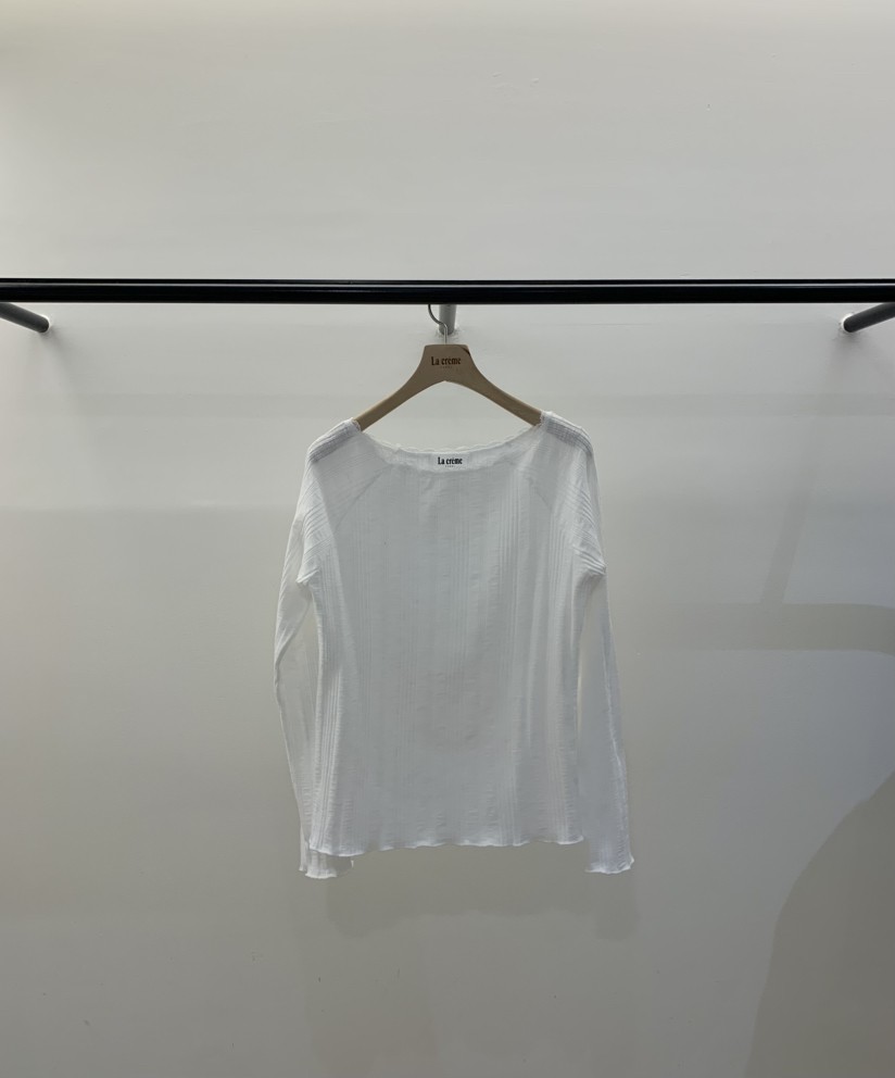 LA CREME韓國直郵實拍女士新品職業26春夏休閑長袖T恤蕾絲LA CREME長袖T恤