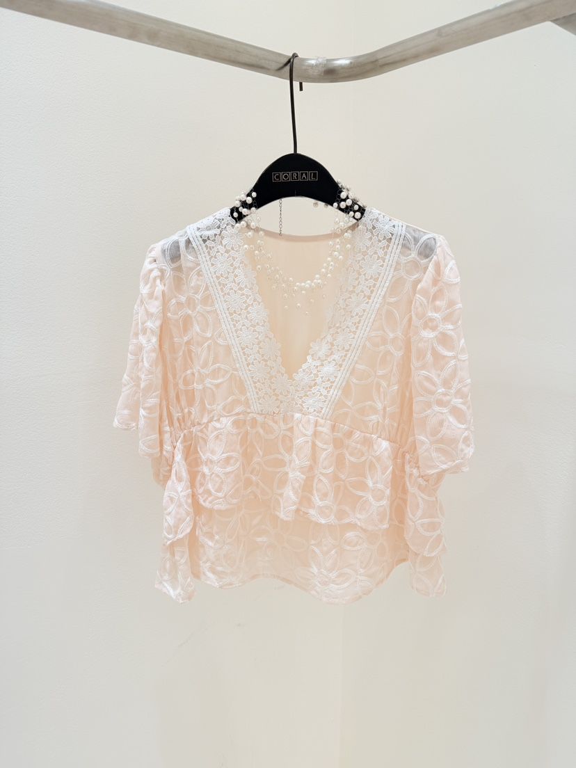 CORAL韓國直郵女裝新品熱賣26春夏人氣時尚推薦襯衫蕾絲衫CORAL襯衫/蕾絲衫