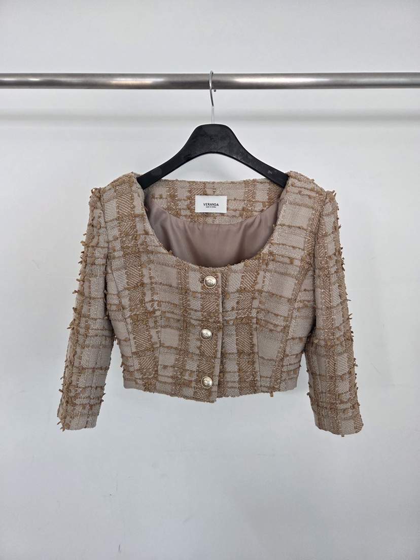 VERANDA東大門直郵女士新品26春夏推薦真品職業夾克粗花呢VERANDA夾克