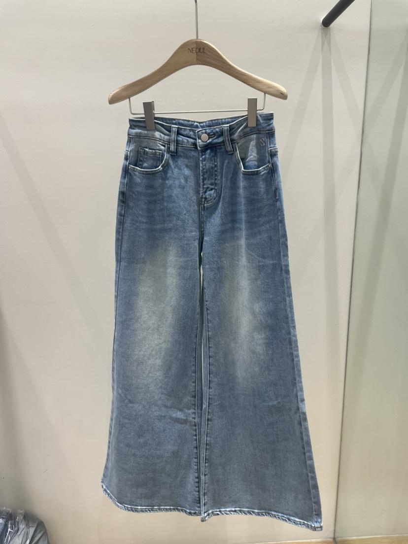NEOUL韓國東大門代購女士新款人氣職業26春夏熱賣時尚牛仔褲NEOUL/ahin雙領標簽牛仔褲