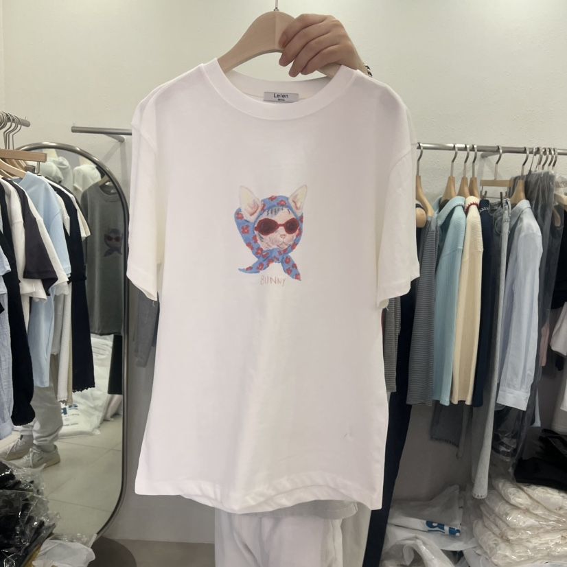 LELEN韓國東大門代購女裝新品26春夏推薦職業時尚T恤圍巾LELENT恤