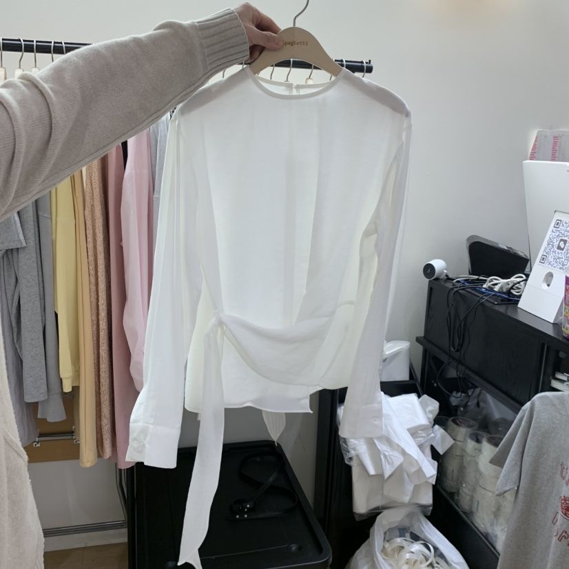 SPAGHETTI韓國直郵女裝新款推薦休閑職業人氣熱賣襯衫蕾絲衫spaghetti襯衫/蕾絲衫