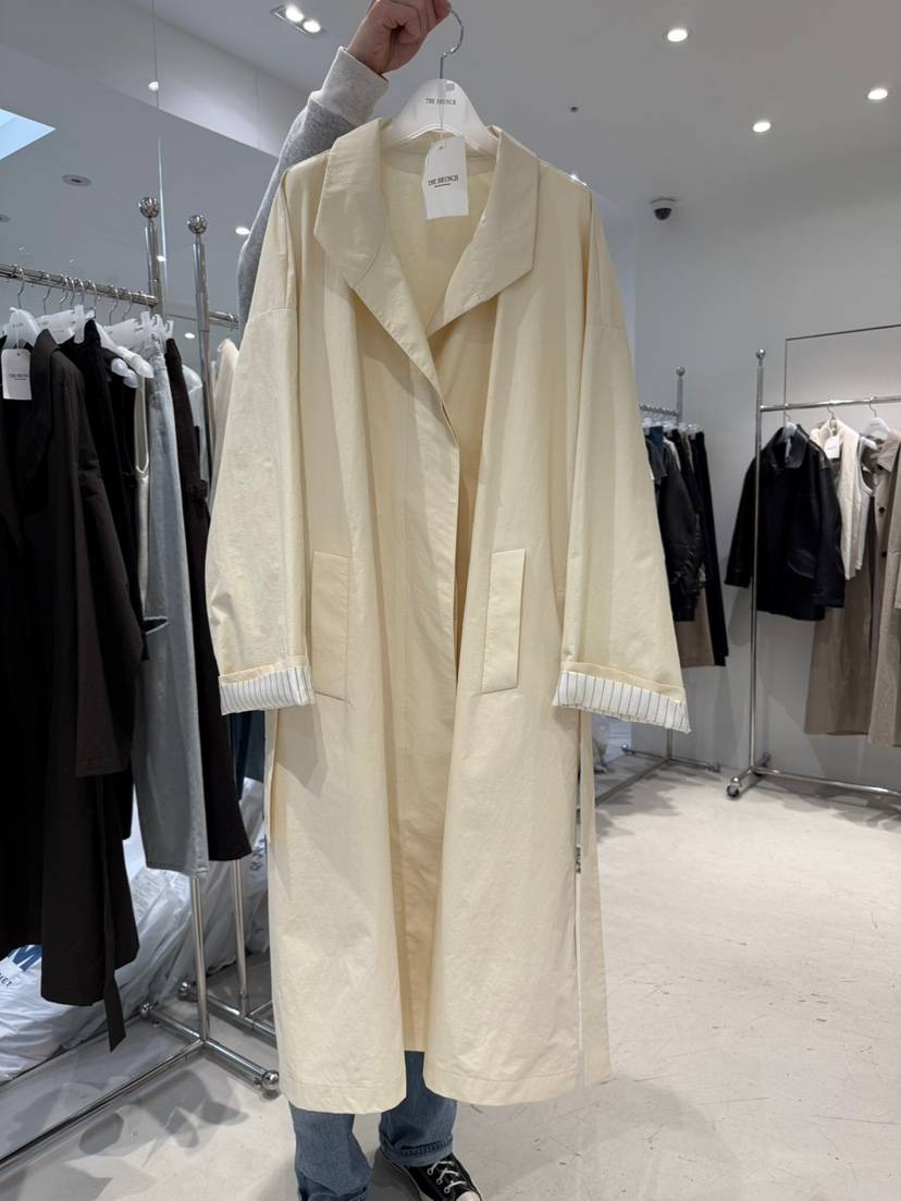 THE BRUNCH韓國直郵實拍女士新款推薦職業長款風衣含腰帶THE BRUNCH長款風衣