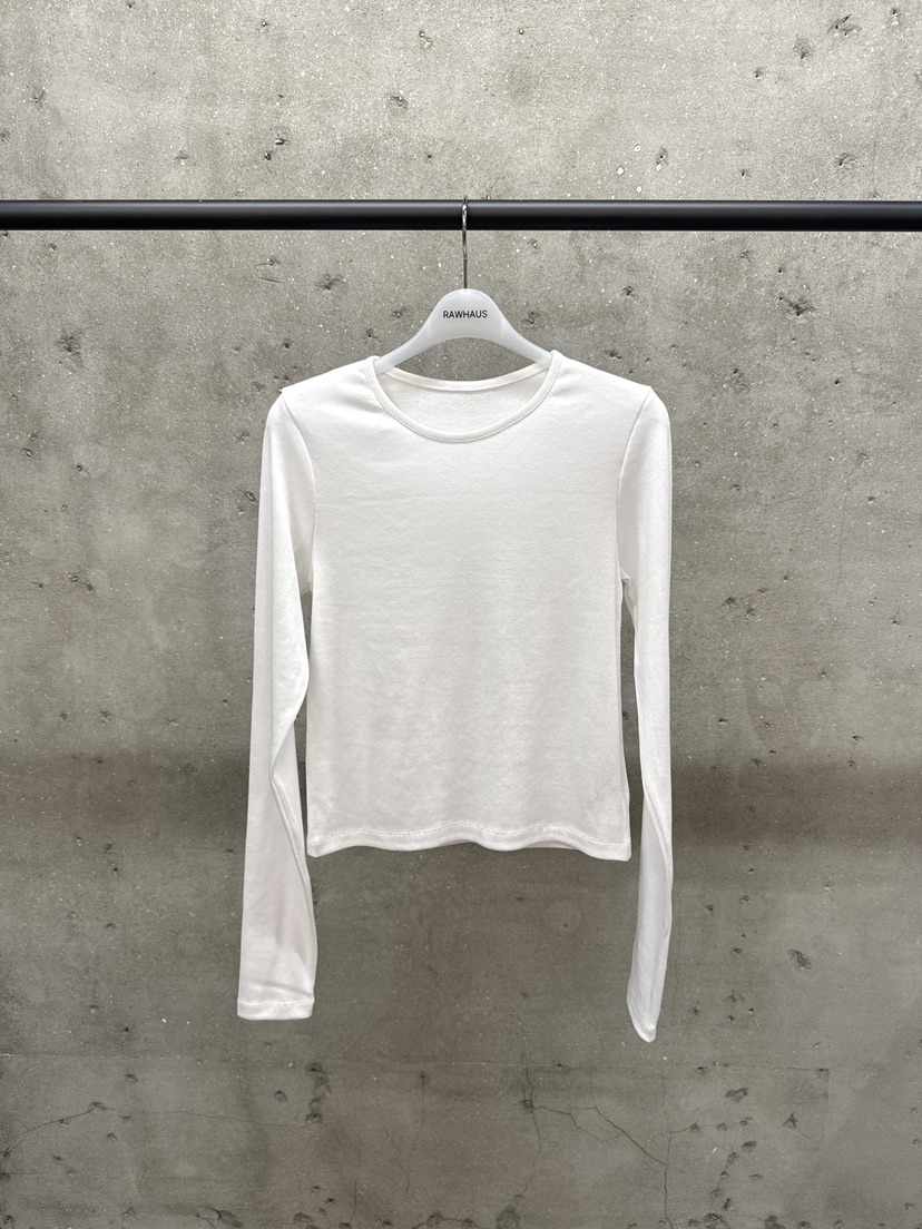 EST韓國東大門直郵女士新品推薦職業休閑26春夏長袖T恤羅紋EST/RAWHAUS長袖T恤