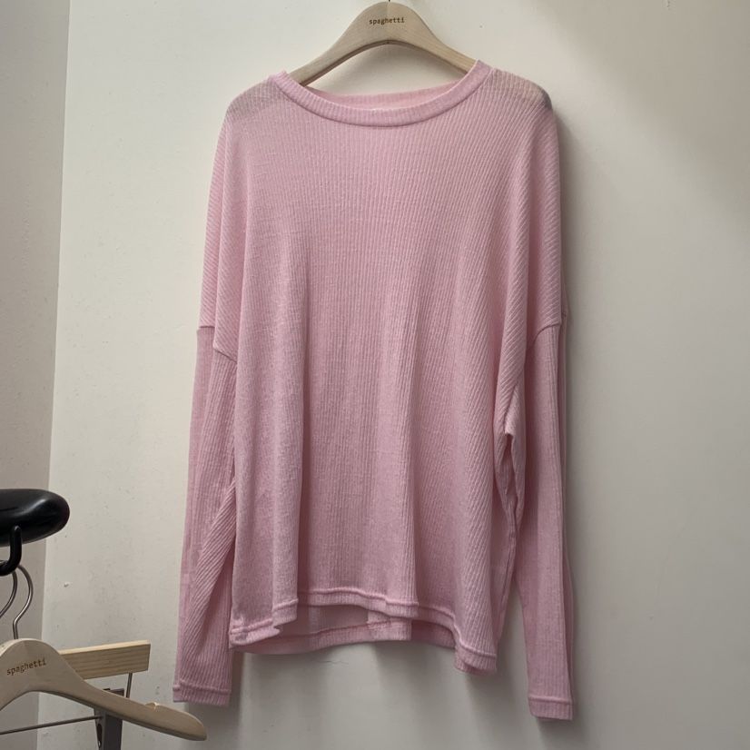 SPAGHETTI韓國代購女裝新品休閑職業熱賣時尚長袖T恤羅紋spaghetti長袖T恤