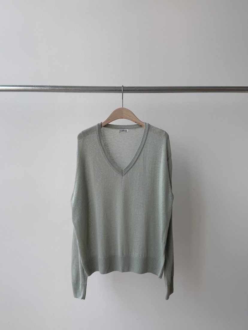 TAFFETA/MURET韓國東大門代購女士新品休閑針織衫V領亞麻TAFFETA/MURET針織衫