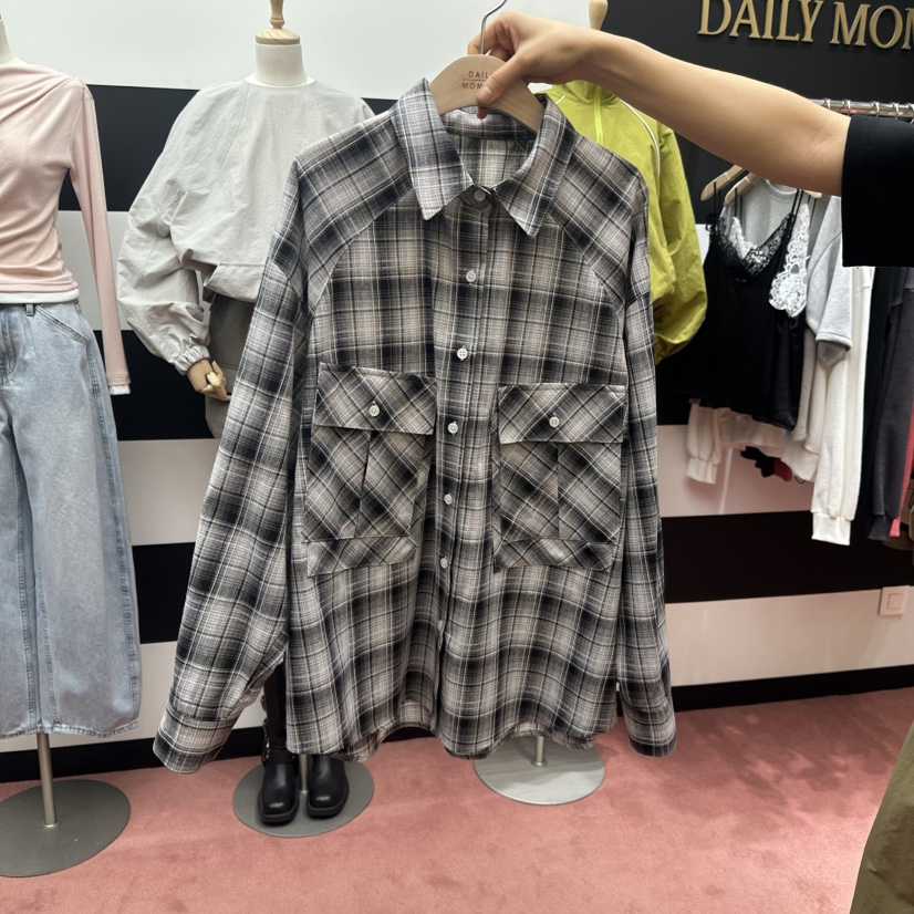 DAILY MOMENT韓國直郵實拍女士新款26春夏襯衫蕾絲衫口袋DAILY MOMENT襯衫/蕾絲衫