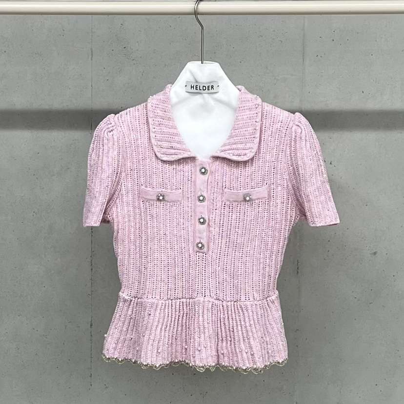 HELDER-P韓國東大門代購女裝新款26春夏時尚針織衫粗花呢HELDER針織衫