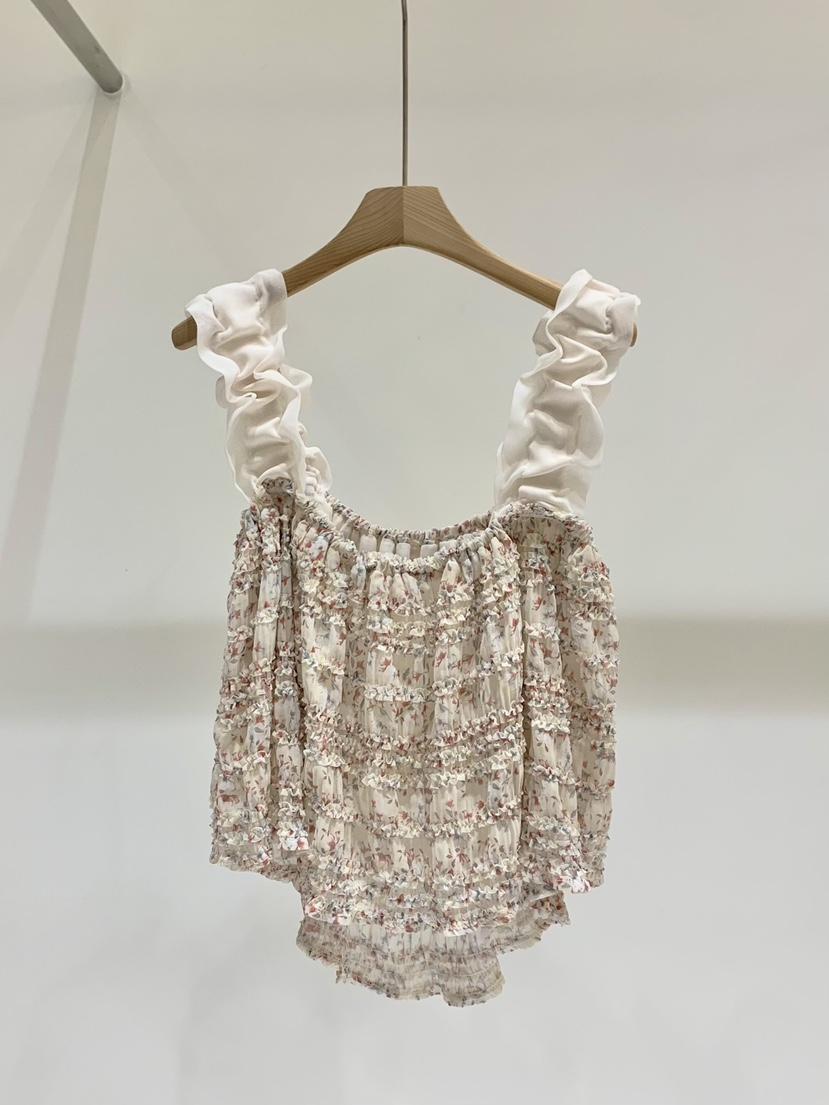 FABRIC韓國東大門代購女士新品休閑26春夏吊帶背心荷葉邊FABRIC吊帶/背心