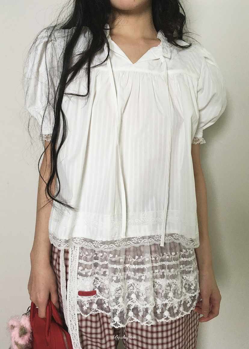 BY CHAPTER韓國直郵女裝新品熱賣26春夏推薦休閑襯衫蕾絲衫BY Chapter襯衫/蕾絲衫