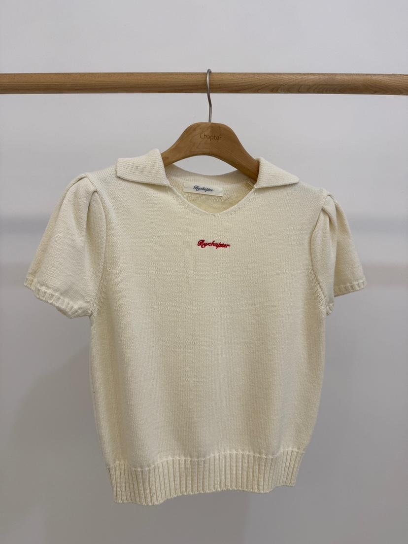 BY CHAPTER韓國代購女士新品職業26春夏熱賣人氣針織衫刺繡BY Chapter針織衫