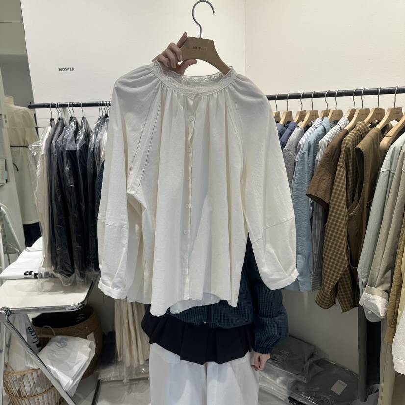 MOWER韓國東大門代購女裝新款休閑26春夏人氣推薦襯衫蕾絲衫MOWER襯衫/蕾絲衫