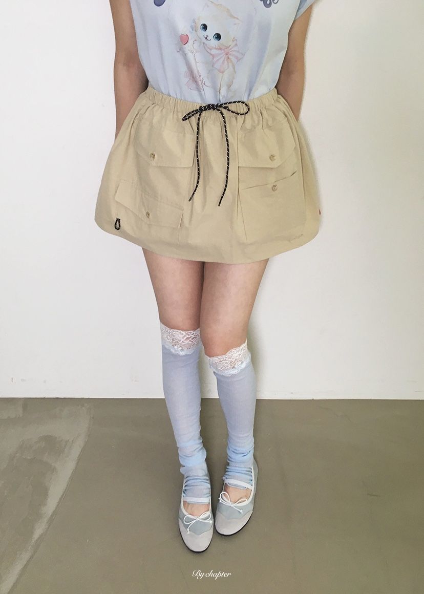 BY CHAPTER韓國東大門直郵女裝新款熱賣休閑職業短裙口袋BY Chapter短裙