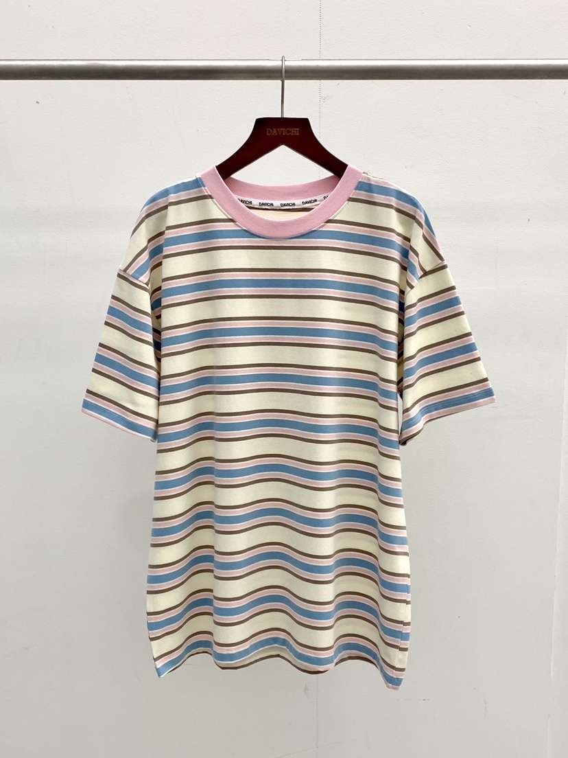 DAVICHI/D.SECOND韓國代購女裝新品推薦職業T恤寬松條紋DAVICHI/D.SECONDT恤