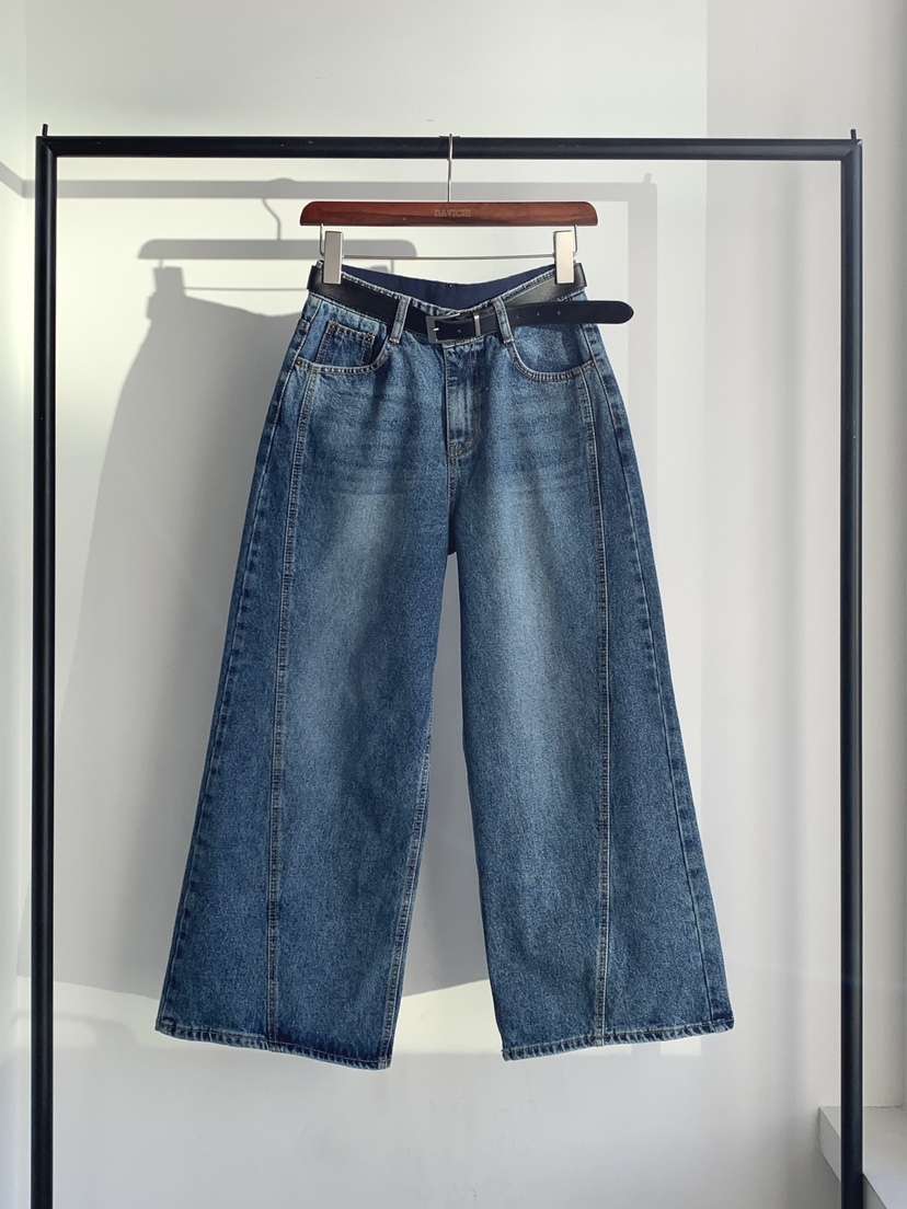 DAVICHI/D.SECOND韓國直郵實拍女士新品休閑牛仔褲含隨機腰帶DAVICHI/D.SECOND牛仔褲