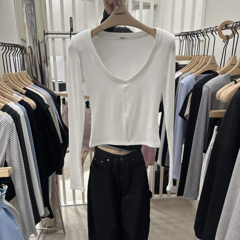 VENEFIT韓國直郵女士新款推薦26春夏職業休閑熱賣長袖T恤VENEFIT/JENNIE長袖T恤