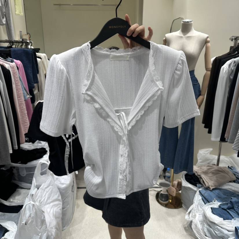 MONOPOLY韓國直郵實拍女士新款時尚休閑26春夏熱賣T恤假兩件MONO_POLYT恤