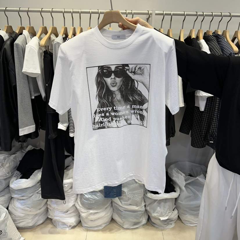 Q C韓國直郵實拍女裝新品人氣26春夏推薦職業時尚休閑T恤Republlc of qcT恤