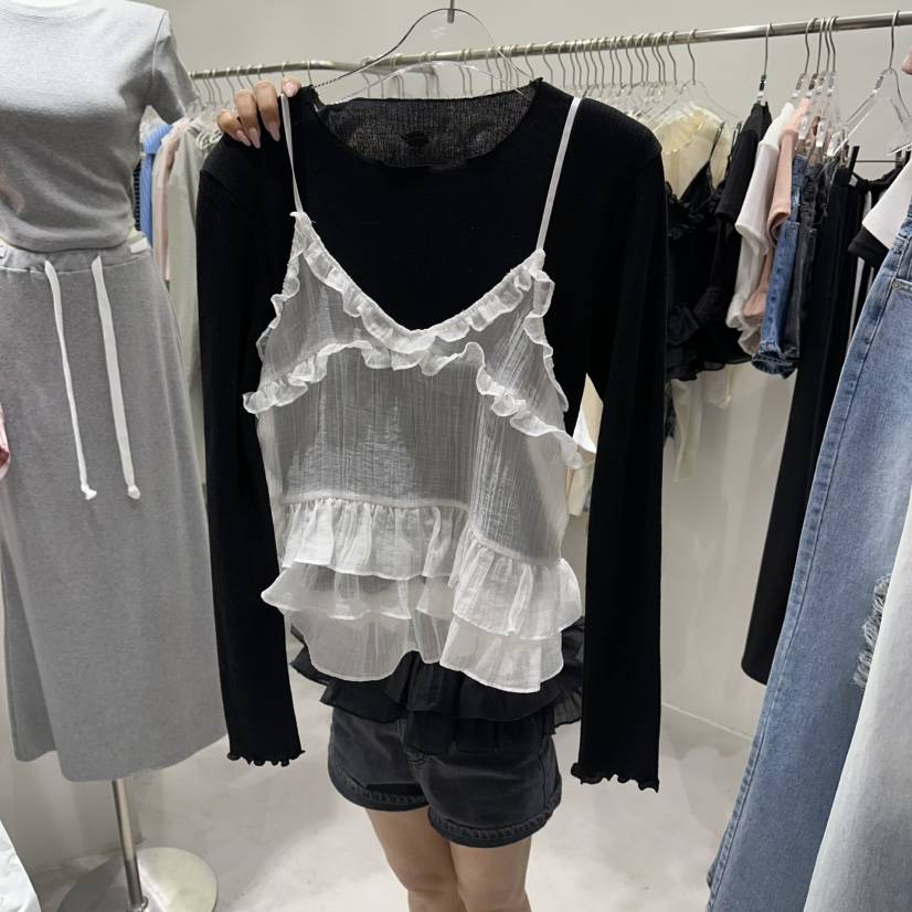 BAIE.38韓國東大門代購女裝新品人氣吊帶背心不含內搭透明BAIE.38吊帶/背心