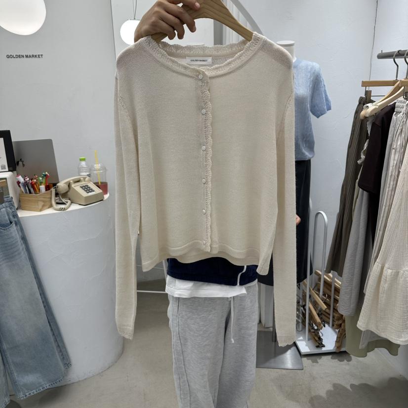 GOLDEN MARKET韓國東大門直郵女士新品熱賣人氣針織衫蕾絲GOLDEN MARKET針織衫