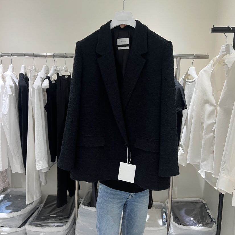 MASCULINE韓國東大門代購女裝新款休閑熱賣人氣夾克粗花呢MASCULINE夾克