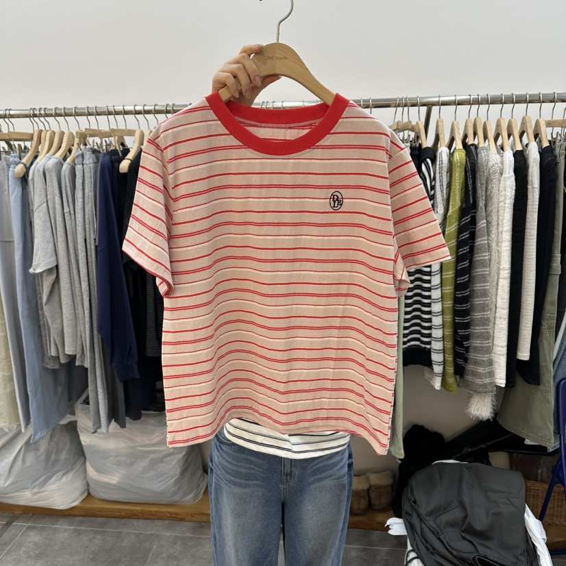 DELIGHT-L韓國直郵女裝新品職業推薦熱賣時尚人氣T恤條紋DELIGHT-LT恤