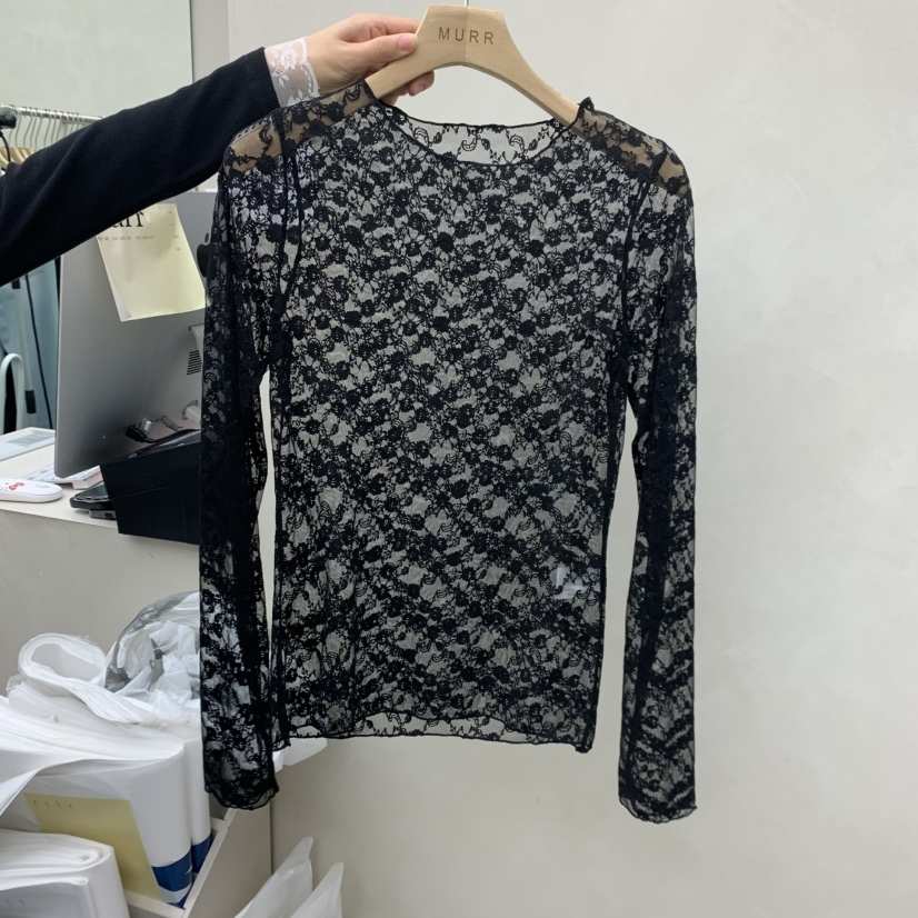 MURR韓國直郵女裝新款時尚26春夏職業熱賣推薦長袖T恤蕾絲MURR長袖T恤