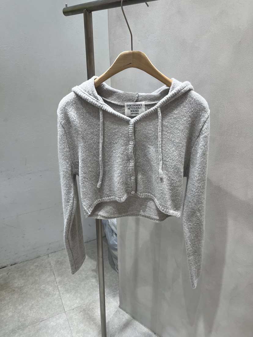 EVERCOMMERCE METICULOUSLY DESIGNED韓國直郵實拍女士新品休閑針織衫兜帽EVERCOMMERCE METICULOUSLY DESIGNED針織衫