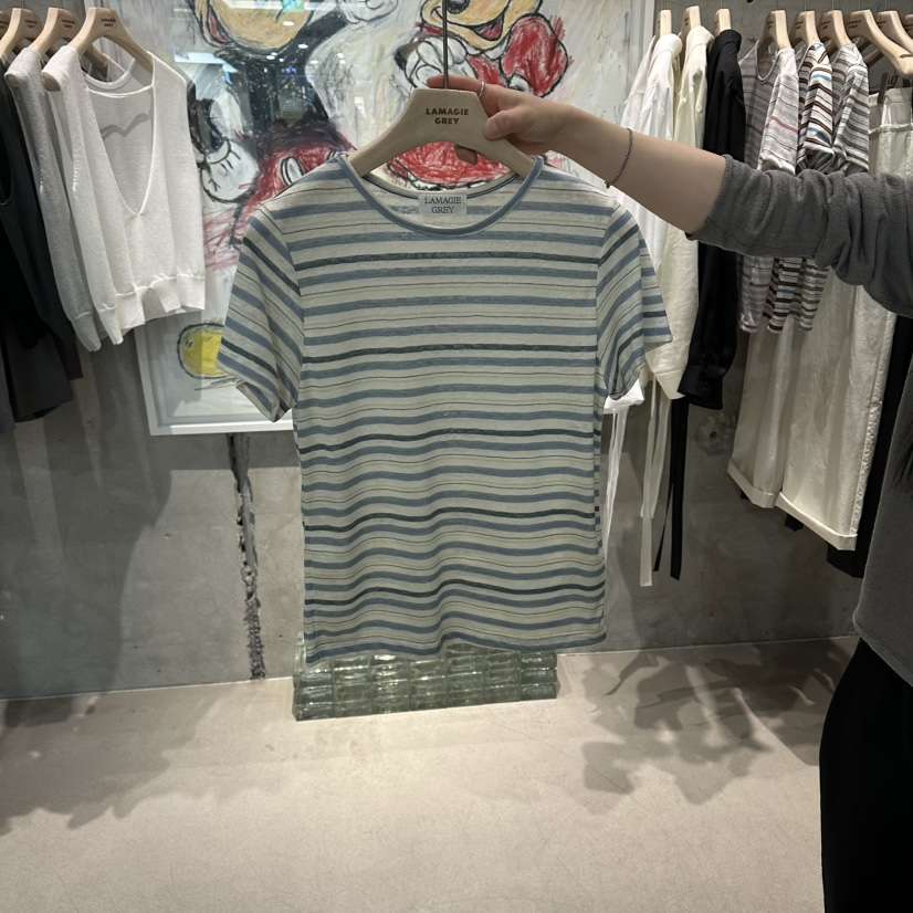 LAMAGIEPIE/LAMAGIE GREY韓國東大門直郵女士新款26春夏T恤LAMAGIEPIE/LAMAGIE GREYT恤