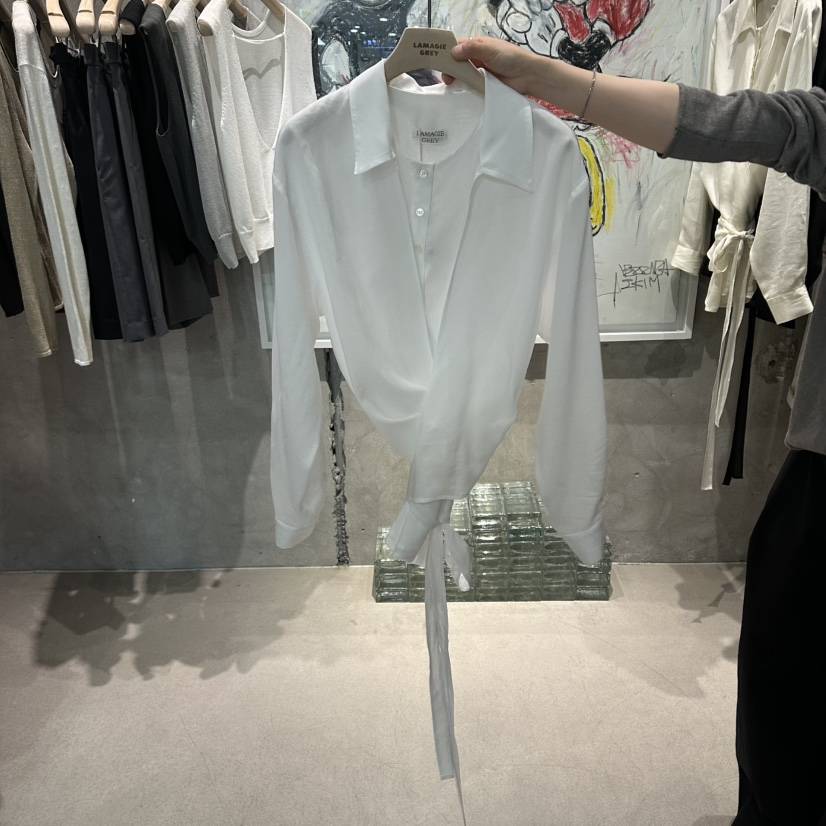 LAMAGIEPIE/LAMAGIE GREY韓國直郵女士新品休閑襯衫蕾絲衫LAMAGIEPIE/LAMAGIE GREY襯衫/蕾絲衫