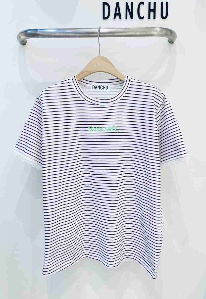 DANCHU東大門代購女裝新品休閑熱賣推薦真品26春夏T恤條紋DANCHUT恤