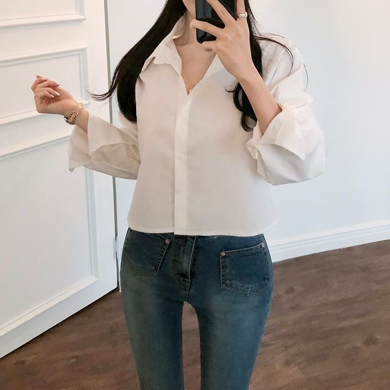 PLACE韓國代購女裝新品26春夏時尚熱賣職業休閑襯衫蕾絲衫PLACE襯衫/蕾絲衫