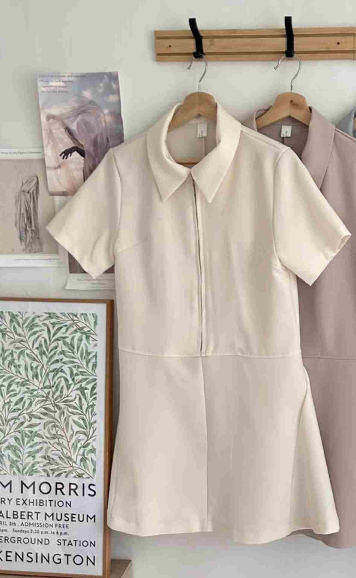 PLACE韓國代購女裝新品休閑26春夏職業人氣真品連衣裙拉鏈PLACE連衣裙