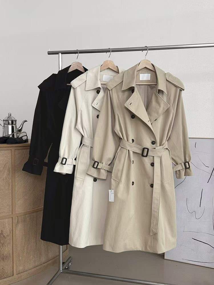 PLACE東大門實拍女裝新品時尚人氣26春夏推薦長款風衣含腰帶PLACE長款風衣