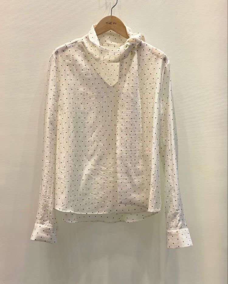 THE IN-더인-T韓國直郵女裝新品職業推薦襯衫蕾絲衫系帶THE IN襯衫/蕾絲衫