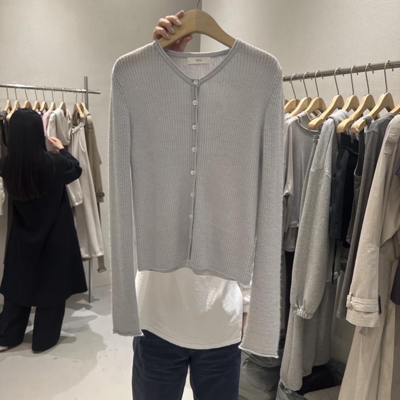 OVU東大門直郵女士新品職業時尚推薦26春夏針織衫開衫羅紋OVU針織衫