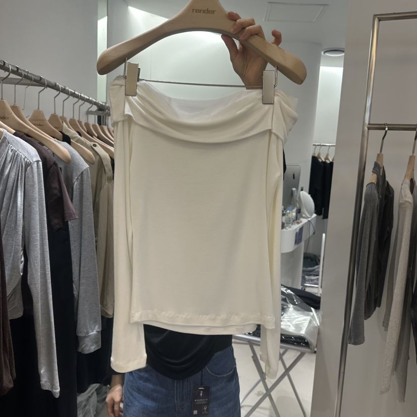 RENDER韓國代購女士新品熱賣推薦人氣休閑26春夏長袖T恤透明RENDER長袖T恤