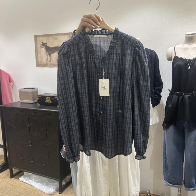 NDE韓國代購女士新品時尚休閑人氣26春夏職業真品襯衫蕾絲衫BOHEME_NDE襯衫/蕾絲衫