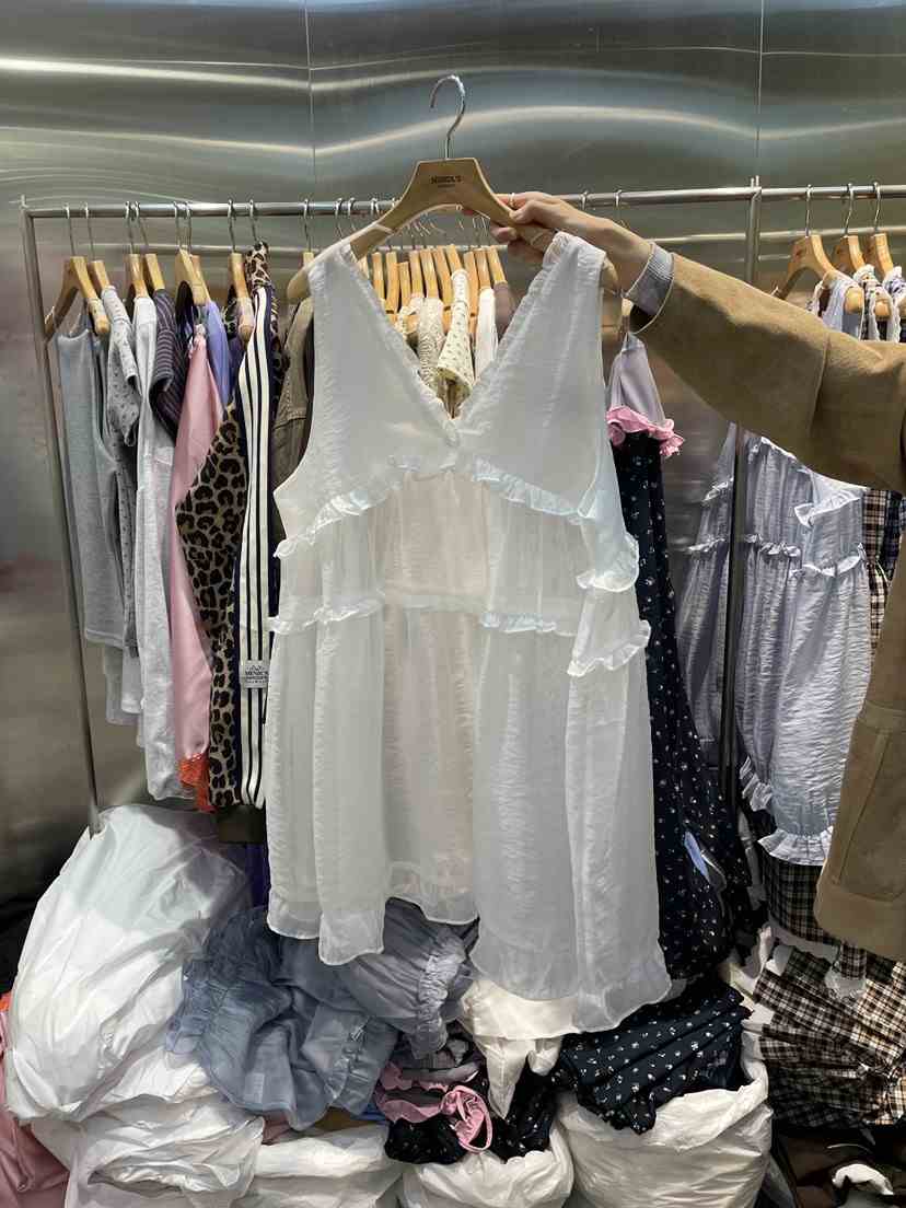 MENDL S東大門實拍女士新款休閑熱賣推薦人氣連衣裙荷葉邊MENDL S連衣裙